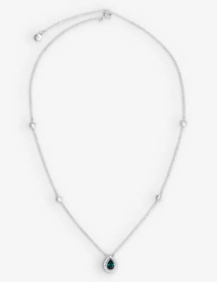 CARAT LONDON: Emile sterling-silver and cubic zirconia necklace