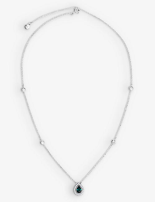 CARAT LONDON: Emile sterling-silver and cubic zirconia necklace