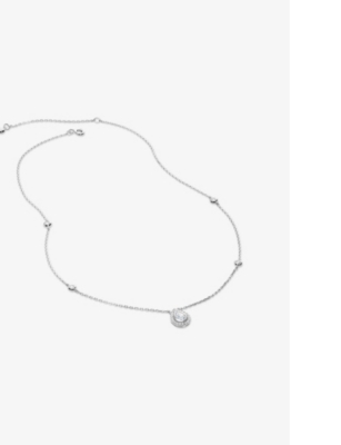 Carat London Womens Silver Emile Sterling-silver And Cubic Zirconia Necklace