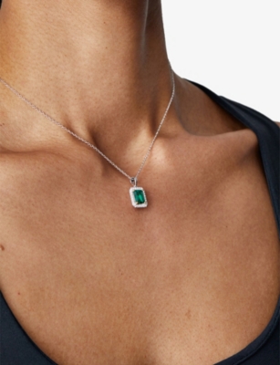 Carat London Womens Silver Eton Sterling-silver And Cubic Zirconia Pendant Necklace In Silver
