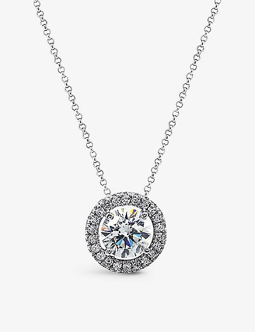 CARAT LONDON: Gwen sterling-silver and cubic zirconia necklace