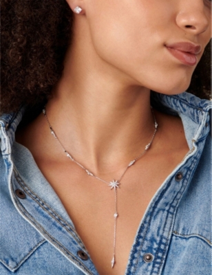 CARAT LONDON: Mimosa star-shaped sterling silver and cubic zircona necklace