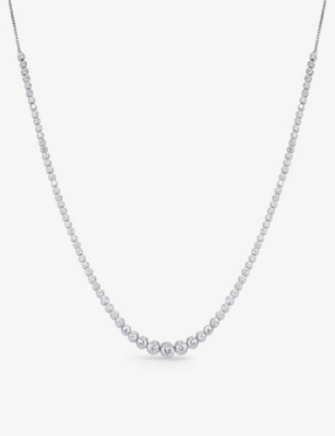 Carat London Womens Silver Quentin Sterling-silver And Cubic Zirconia Necklace