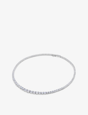 Carat London Womens Silver Taryn Sterling-silver And Cubic Zirconia Necklace In Silver