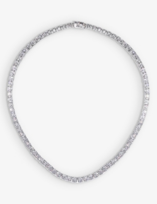 Carat London Womens Silver Taryn Sterling-silver And Cubic Zirconia Necklace