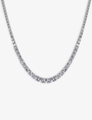 Carat London Womens Silver Taryn Sterling-silver And Cubic Zirconia Necklace