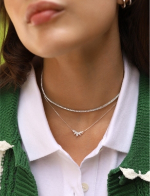 CARAT LONDON: Tulisa sterling-silver and cubic zirconia necklace