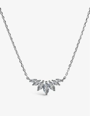 Carat London Womens Silver Tulisa Sterling-silver And Cubic Zirconia Necklace