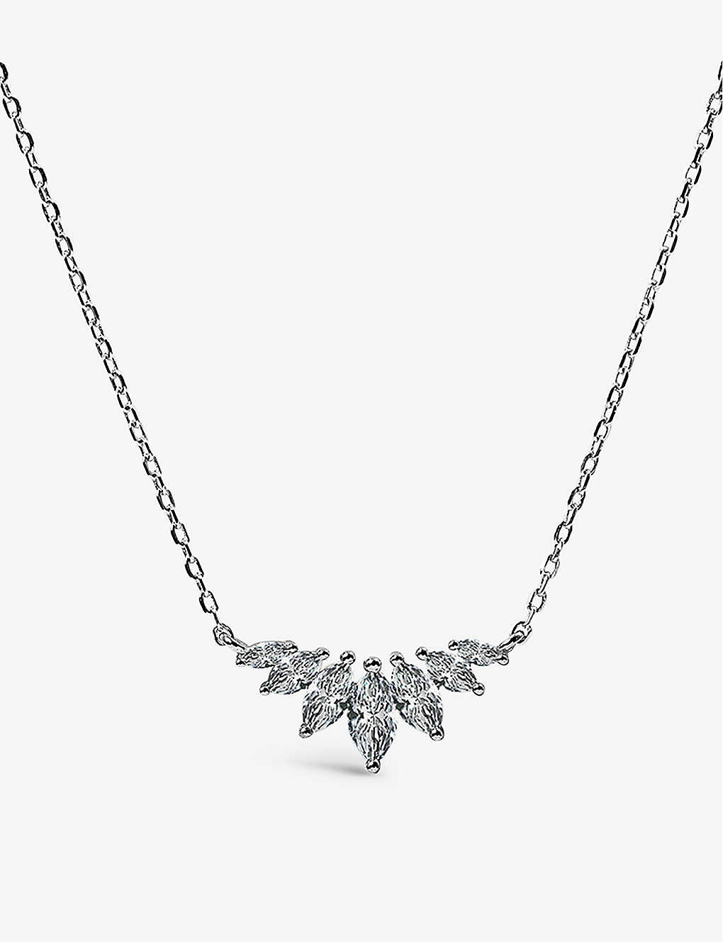 Carat London Womens Silver Tulisa Sterling-silver And Cubic Zirconia Necklace