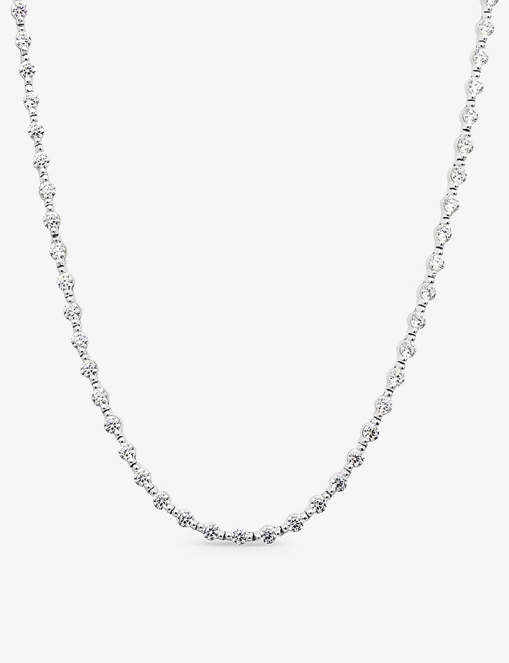 Carat London Womens Silver Coralie Sterling Silver And Cubic Zirconia Necklace