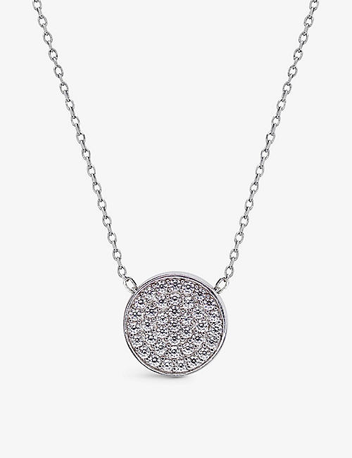 CARAT LONDON: Gala two-way sterling silver and cubic zirconia necklace