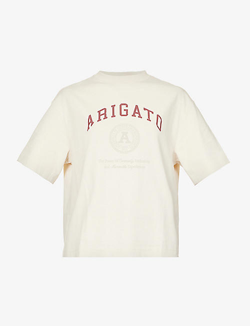 AXEL ARIGATO: University logo-print organic-cotton T-shirt