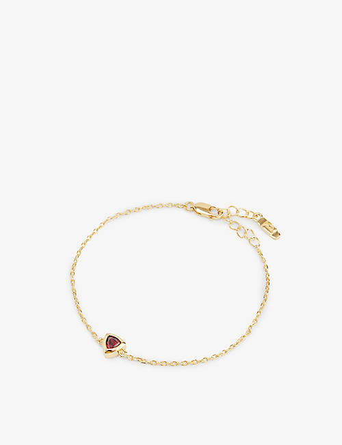 EDGE OF EMBER: January Birthstone 18ct yellow-gold-plated recycled sterling-silver and garnet bracelet