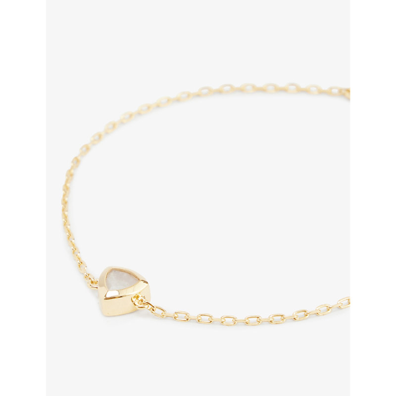 Shop Edge Of Ember June Birthstone 18ct Yellow-gold-plated Recycled Sterling-silver And Rainbow Moonstone Bracelet