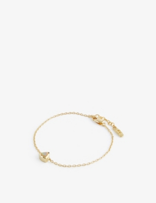 EDGE OF EMBER: October Birthstone 18ct yellow-gold-plated recycled sterling-silver and opal bracelet