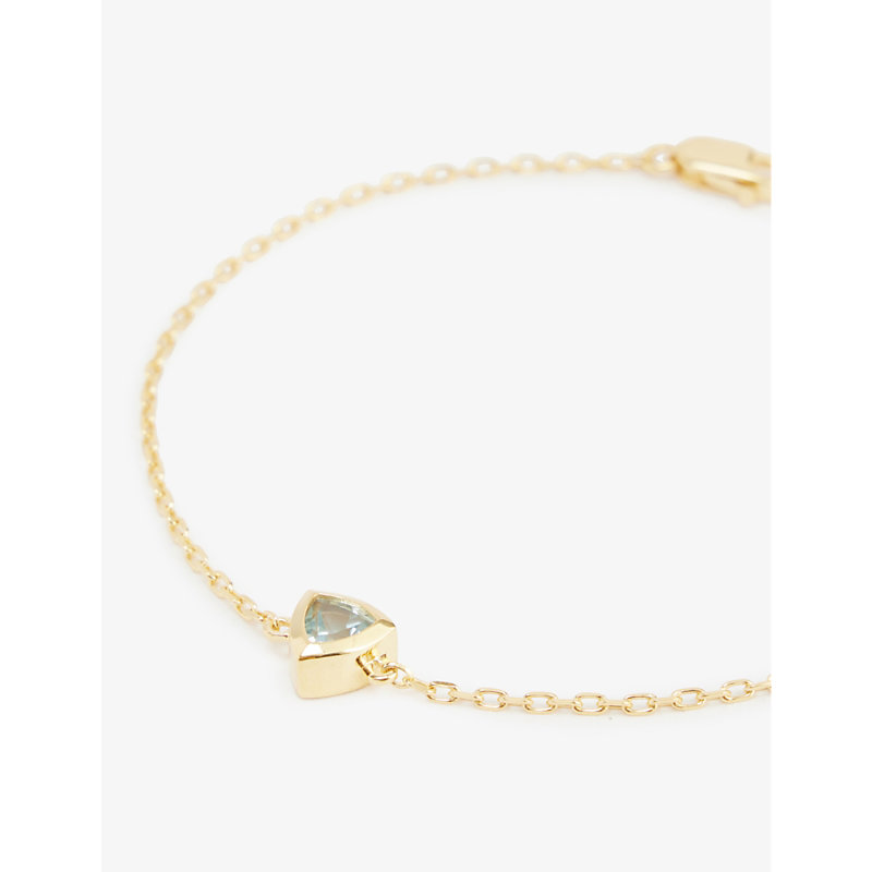 Shop Edge Of Ember December Birthstone 18ct Yellow-gold-plated Recycled Sterling-silver And Topaz Bracelet