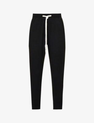 Splits59 Womens Black Off White Reena Tapered-leg Stretch-modal Jogging Bottoms