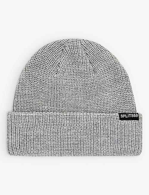 SPLITS59: Branded-tab knitted beanie hat