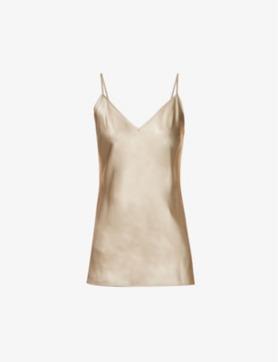 Joseph Clea Silk Satin Slip Dress In Pewter