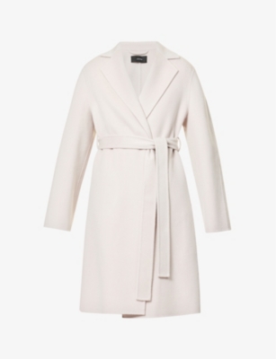 Joseph Cenda Belted Wool And Cashmere-blend Coat In Putty