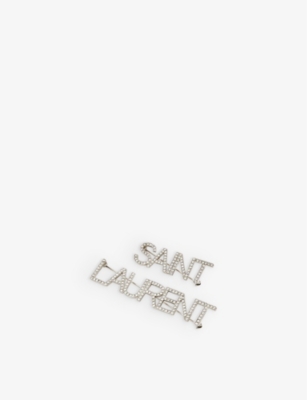 Saint Laurent Ysl Logo Brooch In Silver, ModeSens