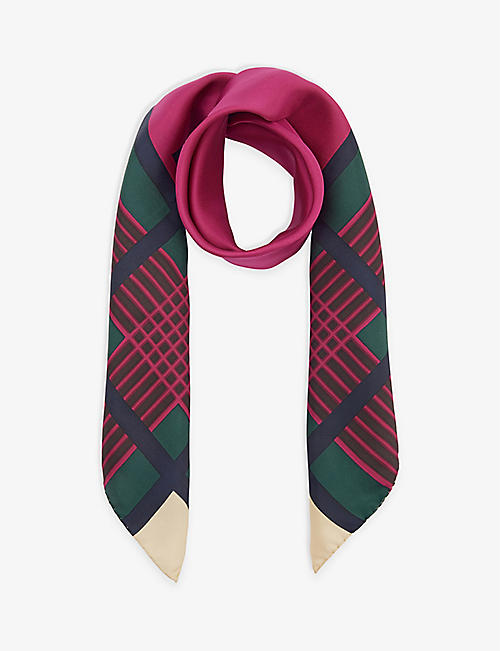 SAINT LAURENT: Graphic-print square silk scarf