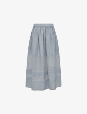 JOSEPH: Sully creased-texture linen maxi skirt