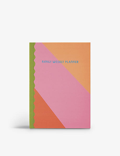 RASPBERRY BLOSSOM: A5 striped family weekly planner