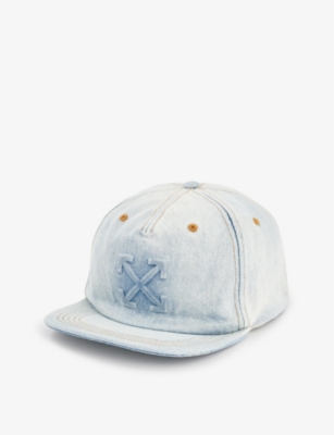 Off-white Arrow Logo-embroidered Cotton Baseball Cap In Grey