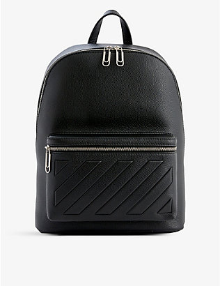 OFF-WHITE C/O VIRGIL ABLOH: Binder clip-embellished leather backpack