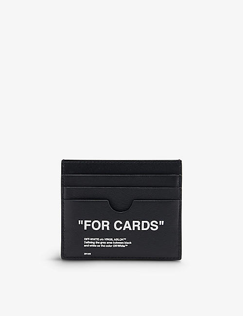 OFF-WHITE C/O VIRGIL ABLOH: Branded-text leather card holder
