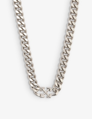 Off-White c/o Virgil Abloh Crystal Arrow Chain Necklace - Silver