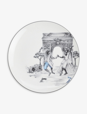 WEDGWOOD: Sheila Bridges Harlem Toile de Jouy bone china serving plate 30cm