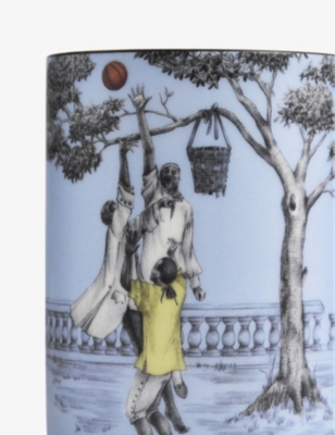 WEDGWOOD: Sheila Bridges Harlem Toile De Jouy Basketball bone china mug 10.1cm