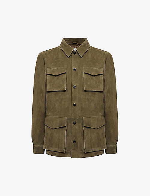 REISS: Mays four-pocket suede jacket