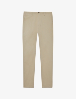 Reiss Mens Stone Pitch Slim-leg Washed-finish Stretch-cotton Chinos