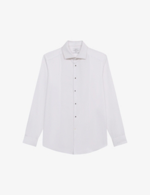 Reiss Mens White Marcel Slim-fit Cotton Shirt