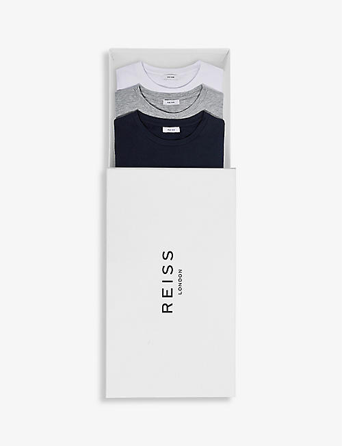REISS: Bless crewneck cotton-jersey T-shirt pack of three