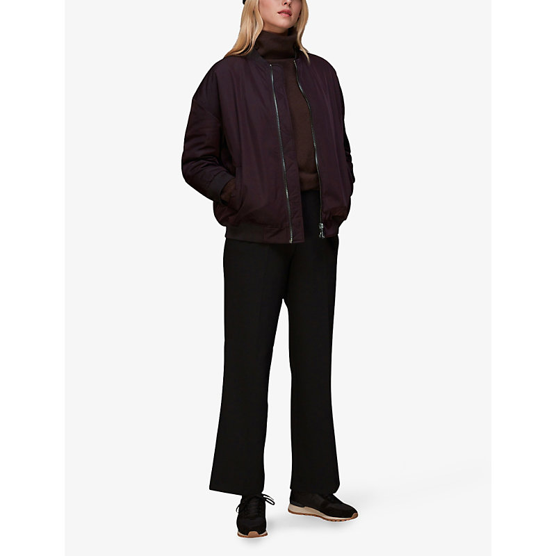 Shop Whistles Womens Plum/claret Maria Recycled-polyester Bomber Jacket In Purple