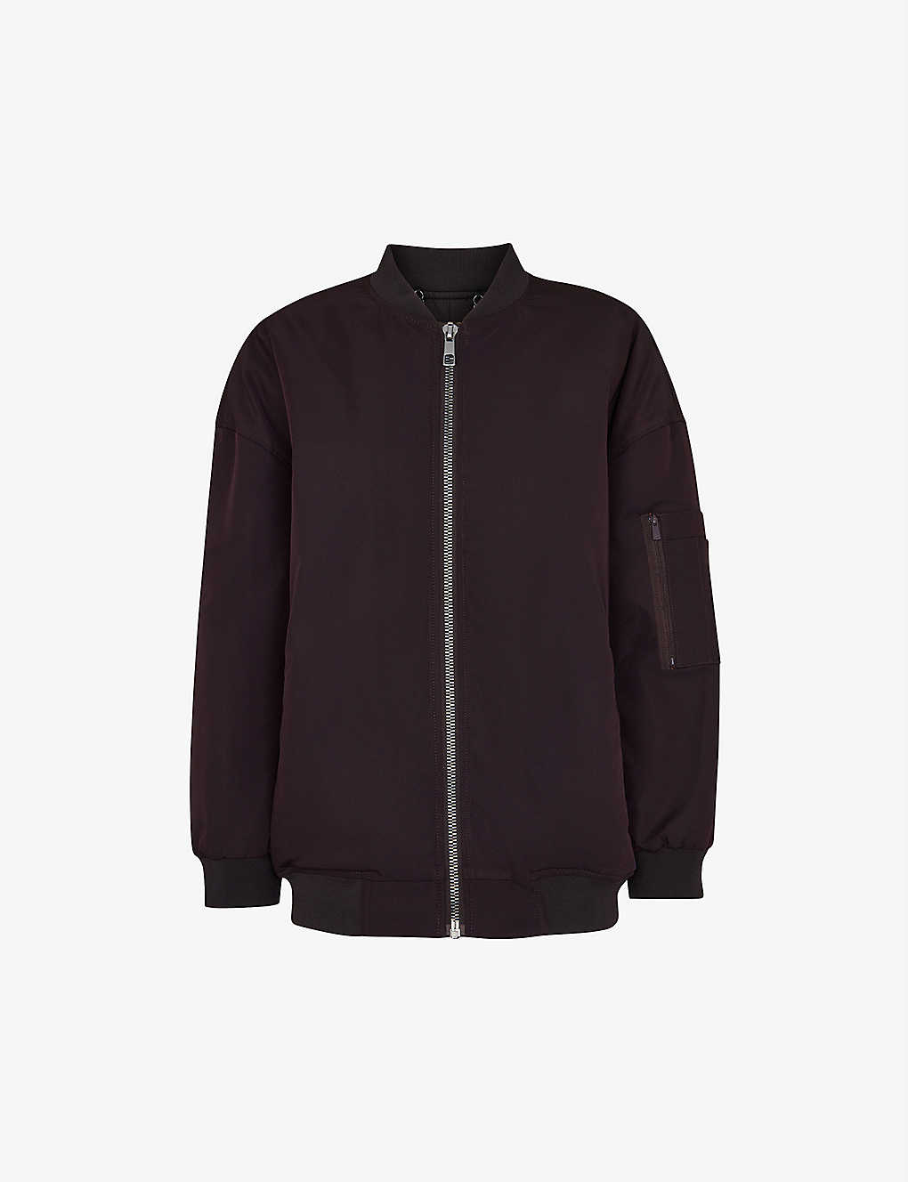 Whistles Maria Recycled-polyester Bomber Jacket In Purple