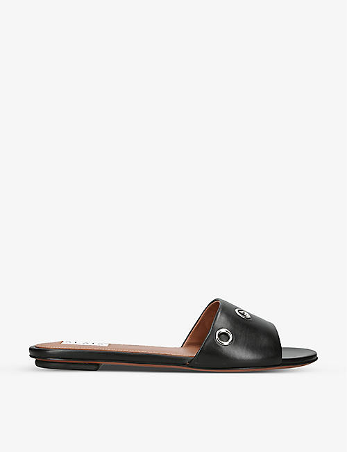 AZZEDINE ALAIA: Oeilletes eyelet-embellished leather sandals