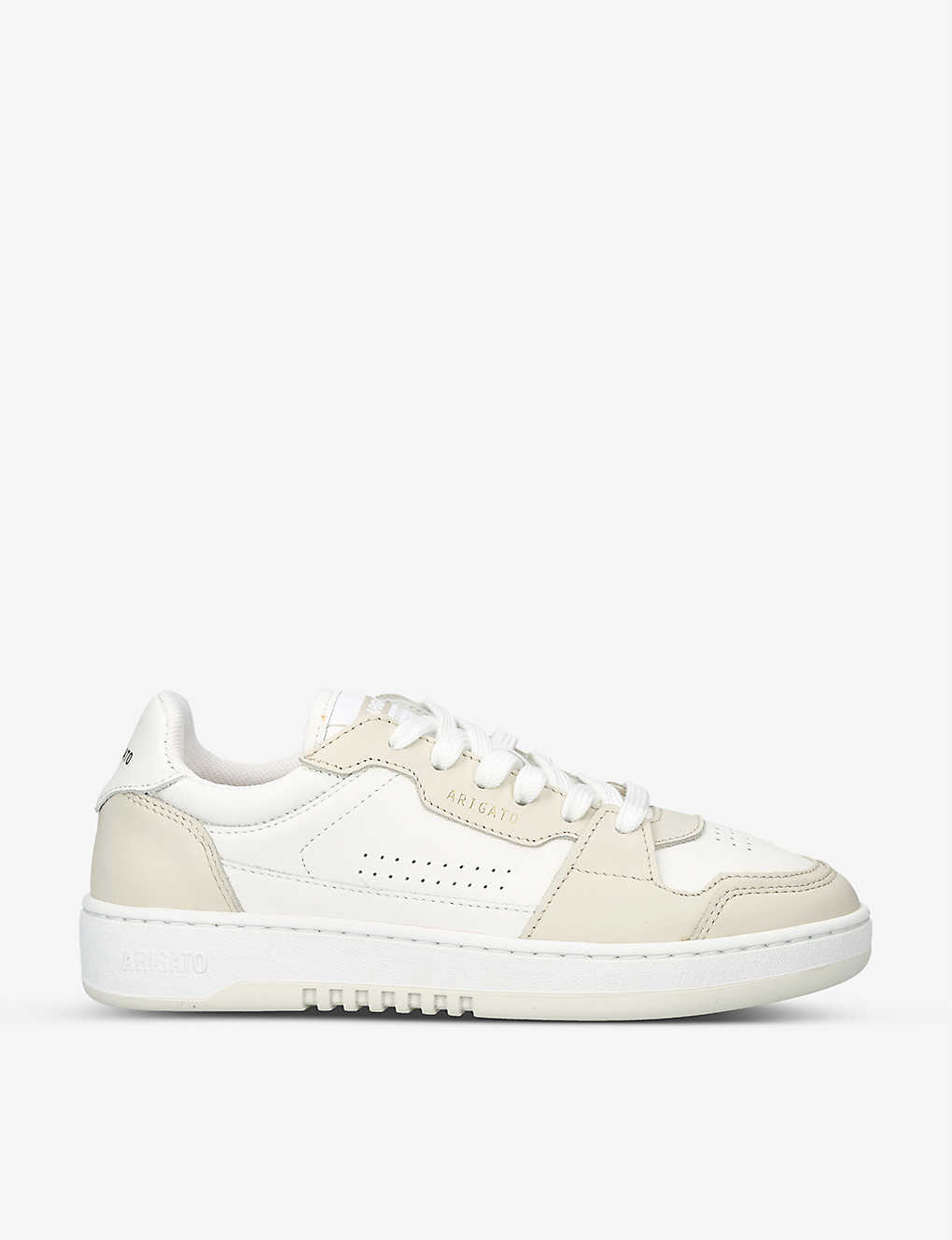Shop Axel Arigato Dice Lo Leather And Suede Low-top Trainers In Beige Comb