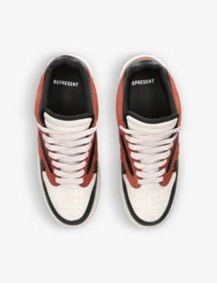 Shop Represent Mens Rust Reptor Suede And Leather Low-top Trainers In Brown