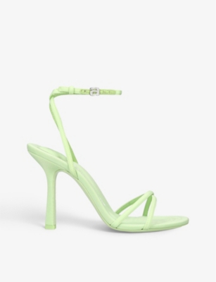 ALEXANDER WANG: Dahlia embellished monogram buckle leather and textile sandals