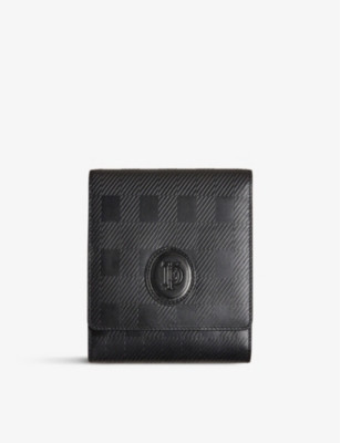 Fendi Men's Black Logo Print Textured 100% Leather Bifold Wallet