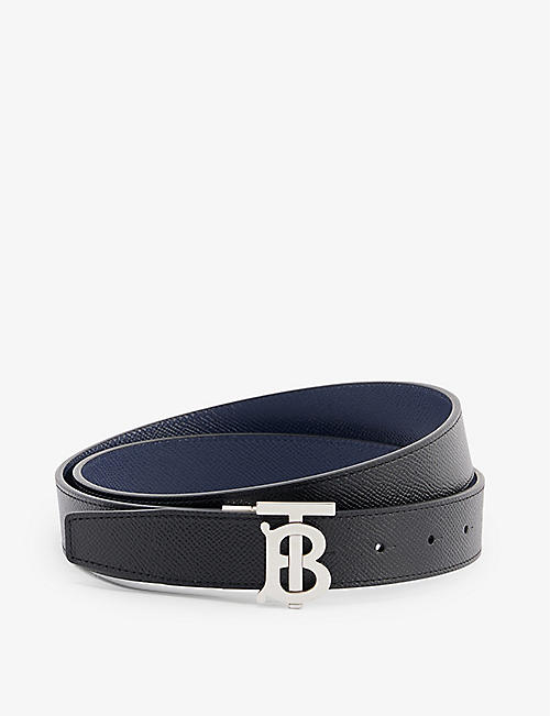 BURBERRY: TB-plaque grained leather belt