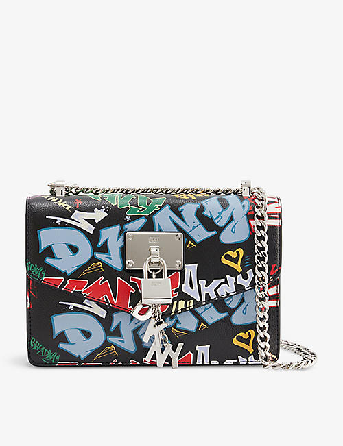 DKNY: Elissa small printed faux-leather shoulder bag