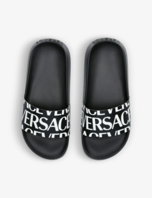 VERSACE Logo-print rubber sliders