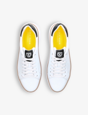 Shop Cole Haan Grand Pro Topspin Leather Trainers In White