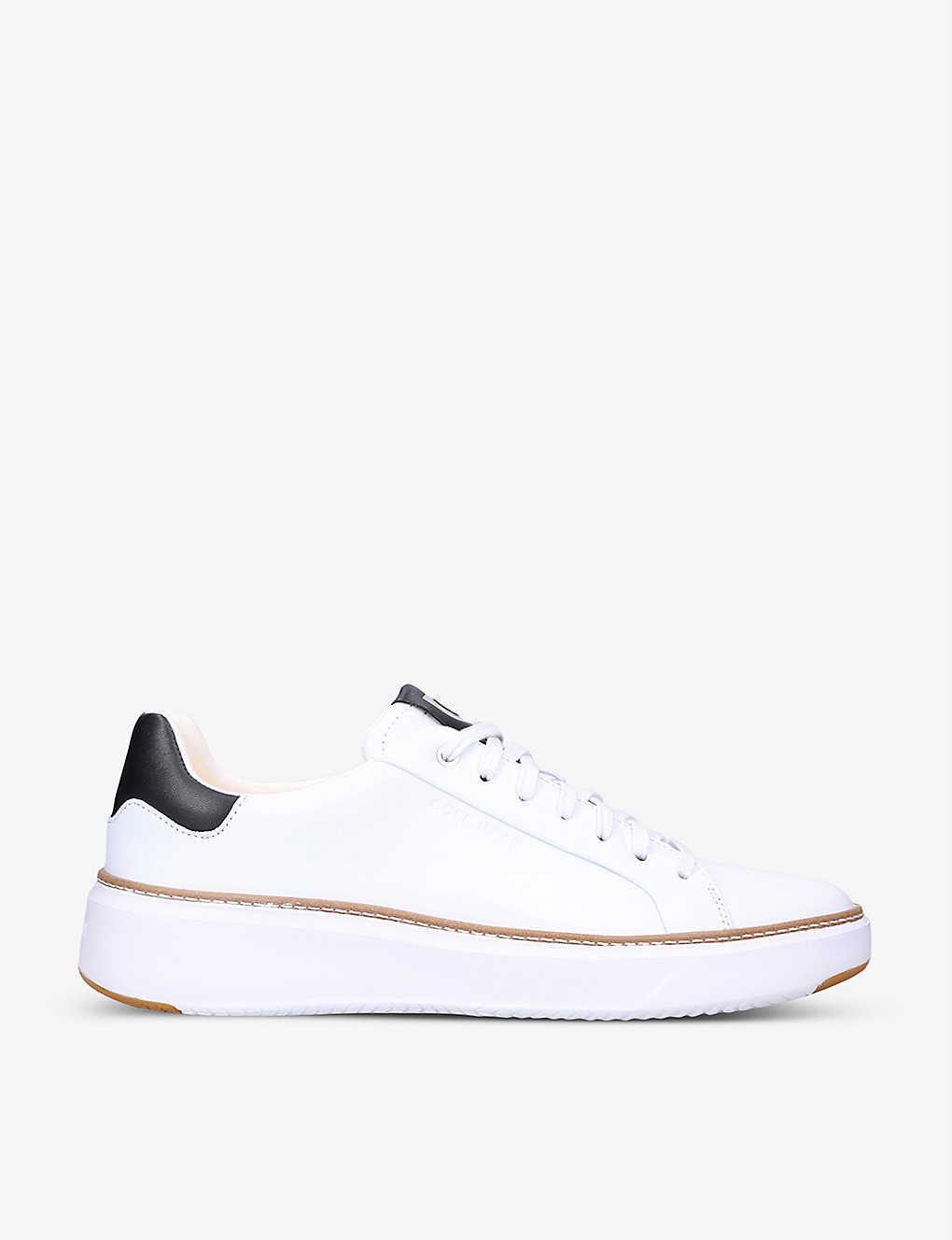 Shop Cole Haan Men's White Grand Pro Topspin Leather Trainers